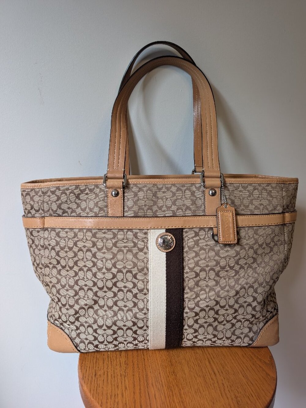 Coach F13813 Signature Voyageur Multifunction Tote/Diaper Bag